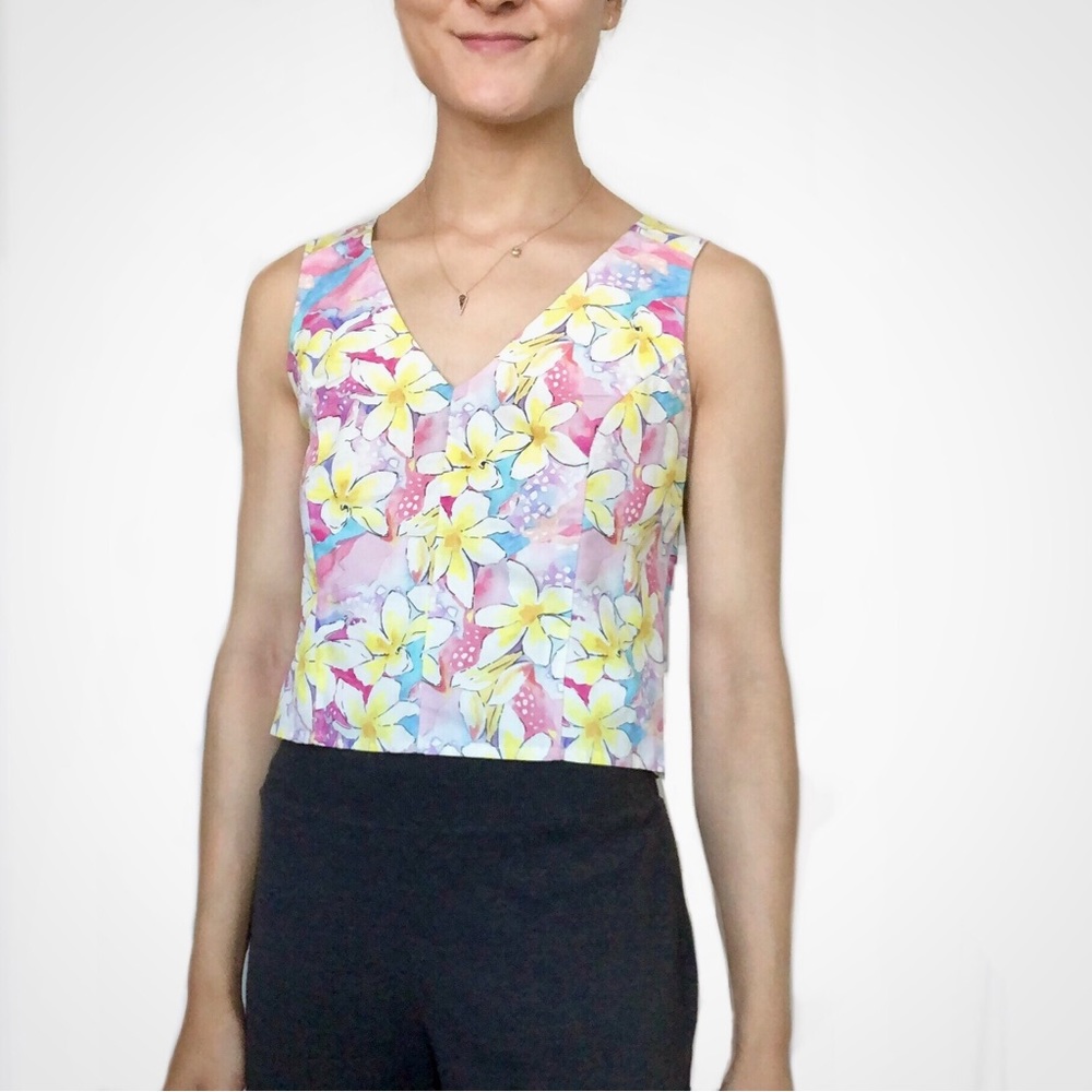 Nary Manivong plumeria cut out tank top!